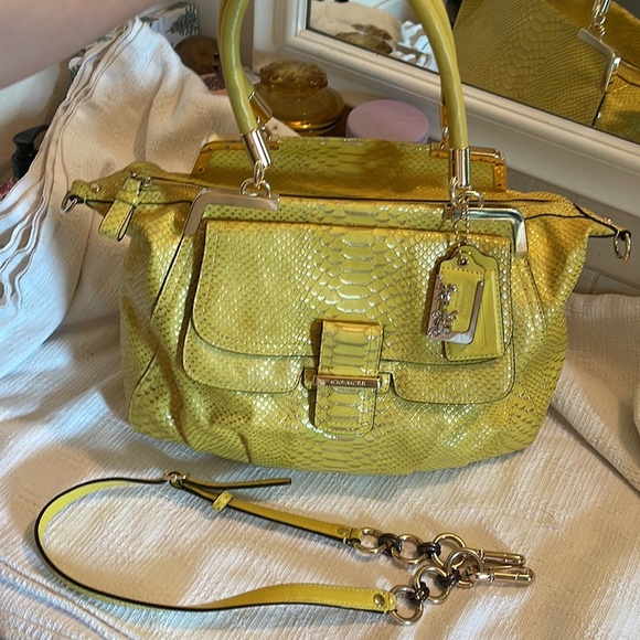 COACH -Madison Pinnacle Lily Python leather satchel ( Limited Edition) EUC - Picture 1 of 17
